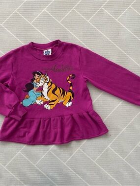VTG)Disney Aladdin Purple Girls Peplum Top Girl’s Size M(5/6)